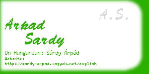 arpad sardy business card